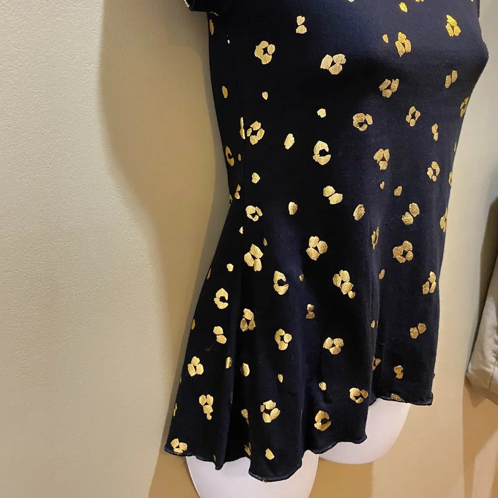 NWOT Total Girl black/gold short sleeve top sz 10/12